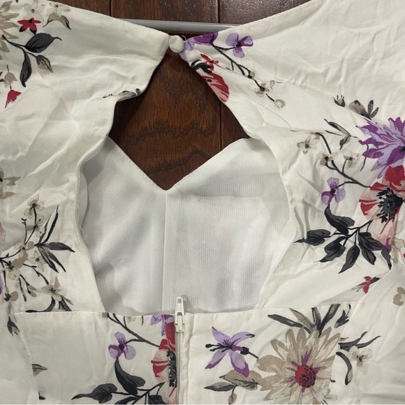 Floral White and Purple Jumpsuit - Picture 9 of 10